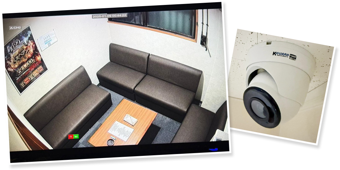 待機室と監視カメラ